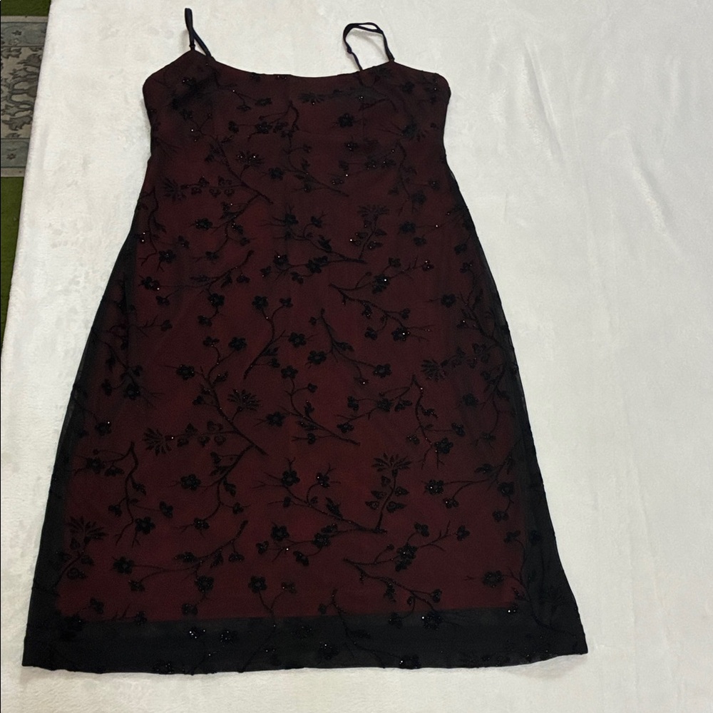 Next Up Slip Dress Overlay With Sequins Perfect Valentines Dress Lined Size M